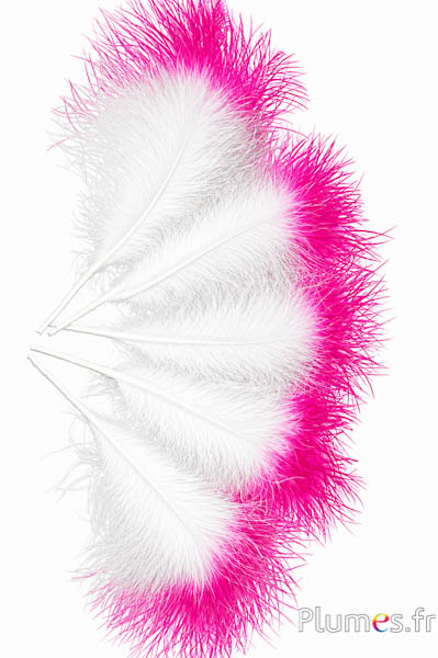Plume 3 veren - hoogte 20 cm - wit-pink